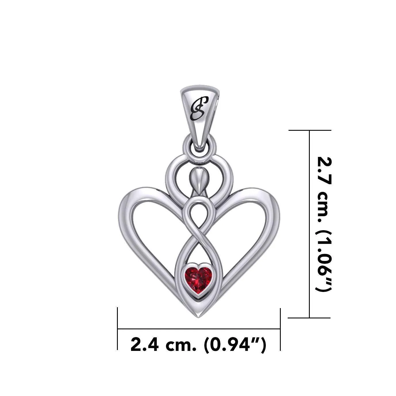Gemstone Elegance Eternal Goddess Love Sterling Silver Immortal Love Pendant by Peter Stone TPD6204