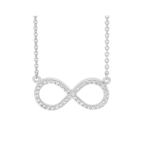 Georgini Sterling Silver Zirconia Infinity Pendant On Chain