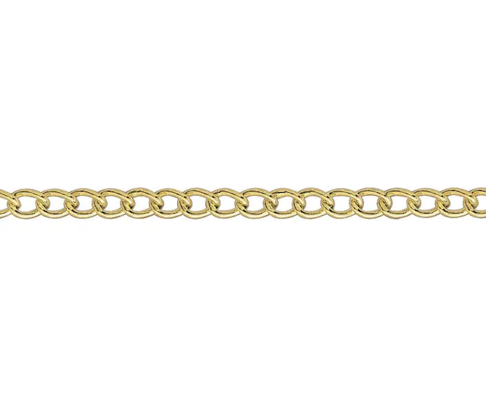 Gold Child's curb charm bracelet with padlock