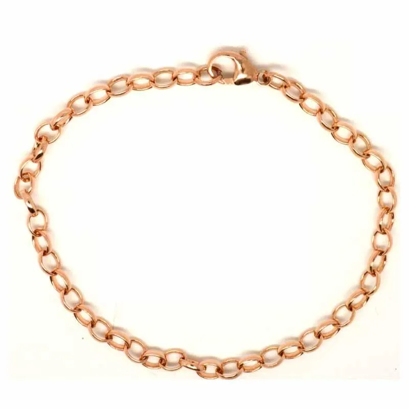 Gold Oval Belcher Charm Bracelet
