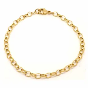 Gold Oval Belcher Charm Bracelet