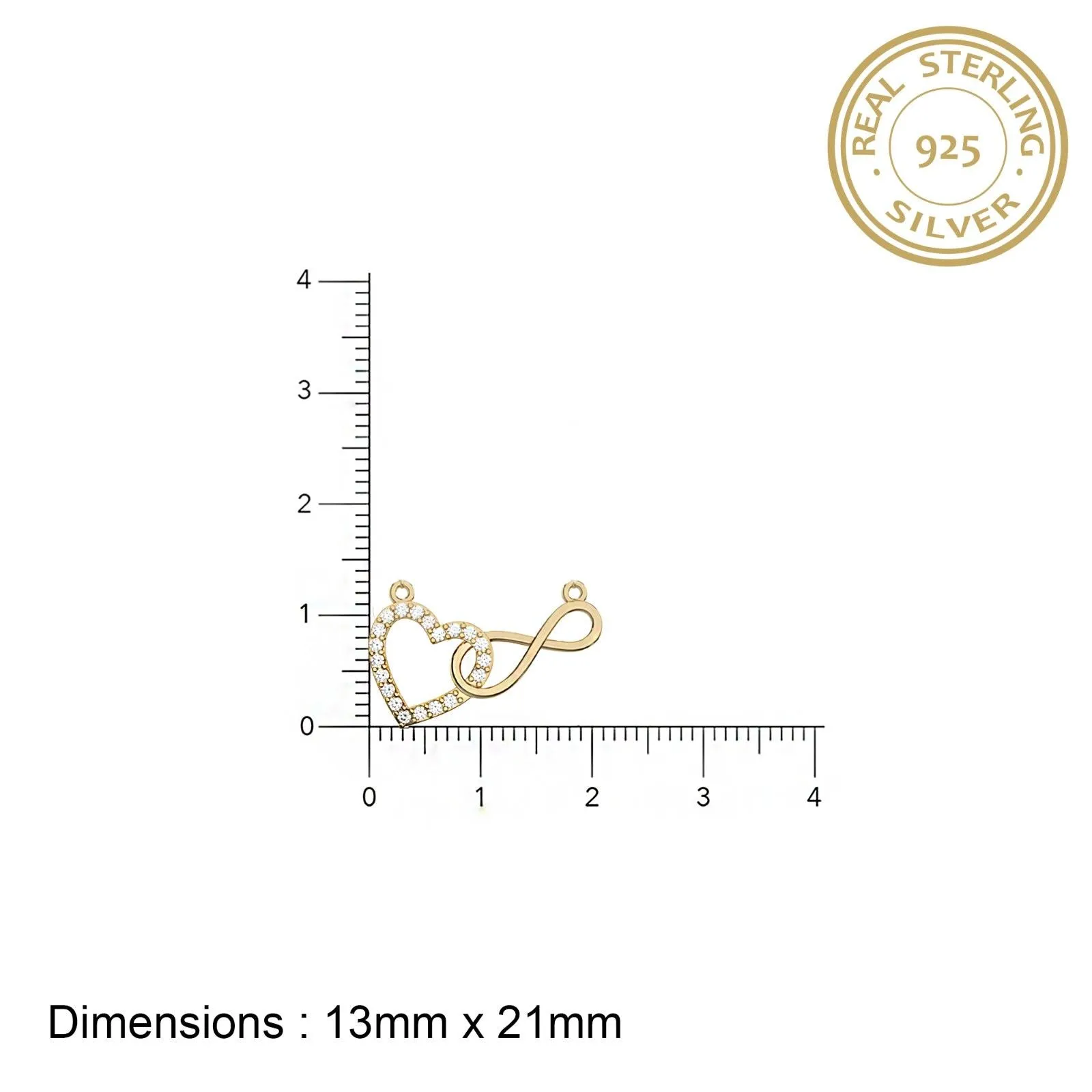 Golden Heart Infinity Zircon Necklace For Women