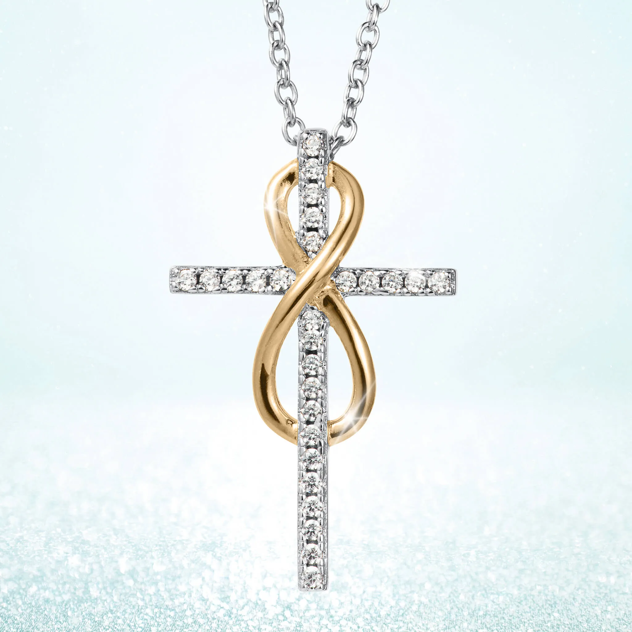 Golden Infinity Cross Pendant