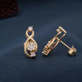 Golden Infinity Zircon Stud Earrings