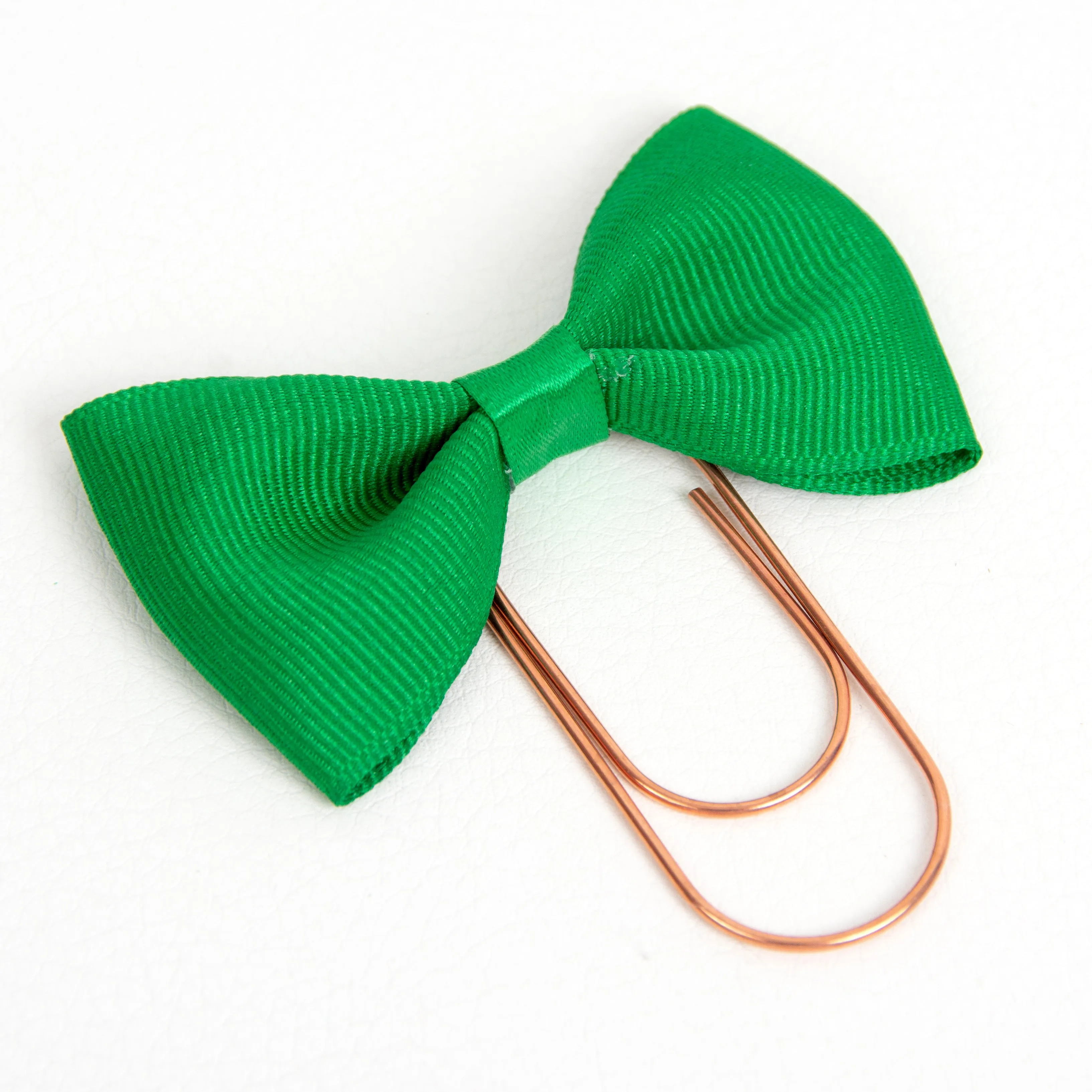 Green Bow Wide Planner Clip - Bookmark in Silver, Gold or Rose Gold