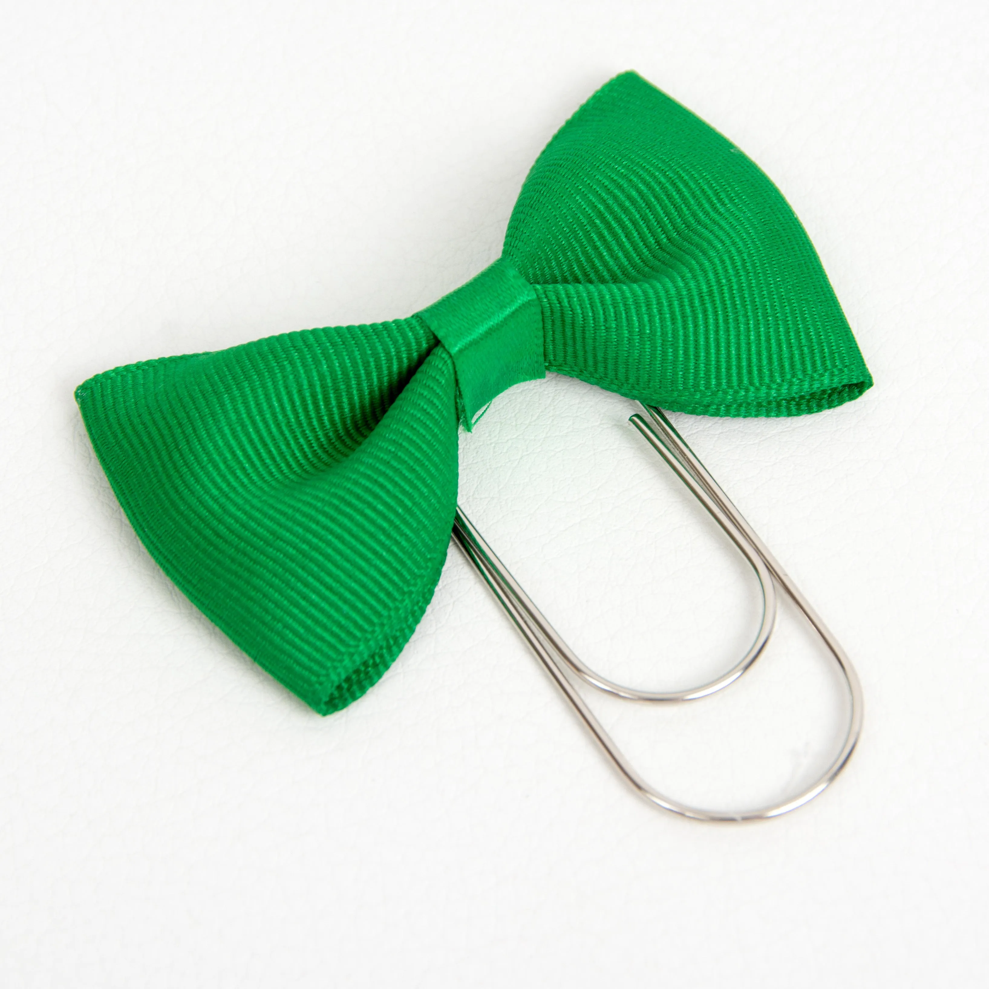 Green Bow Wide Planner Clip - Bookmark in Silver, Gold or Rose Gold