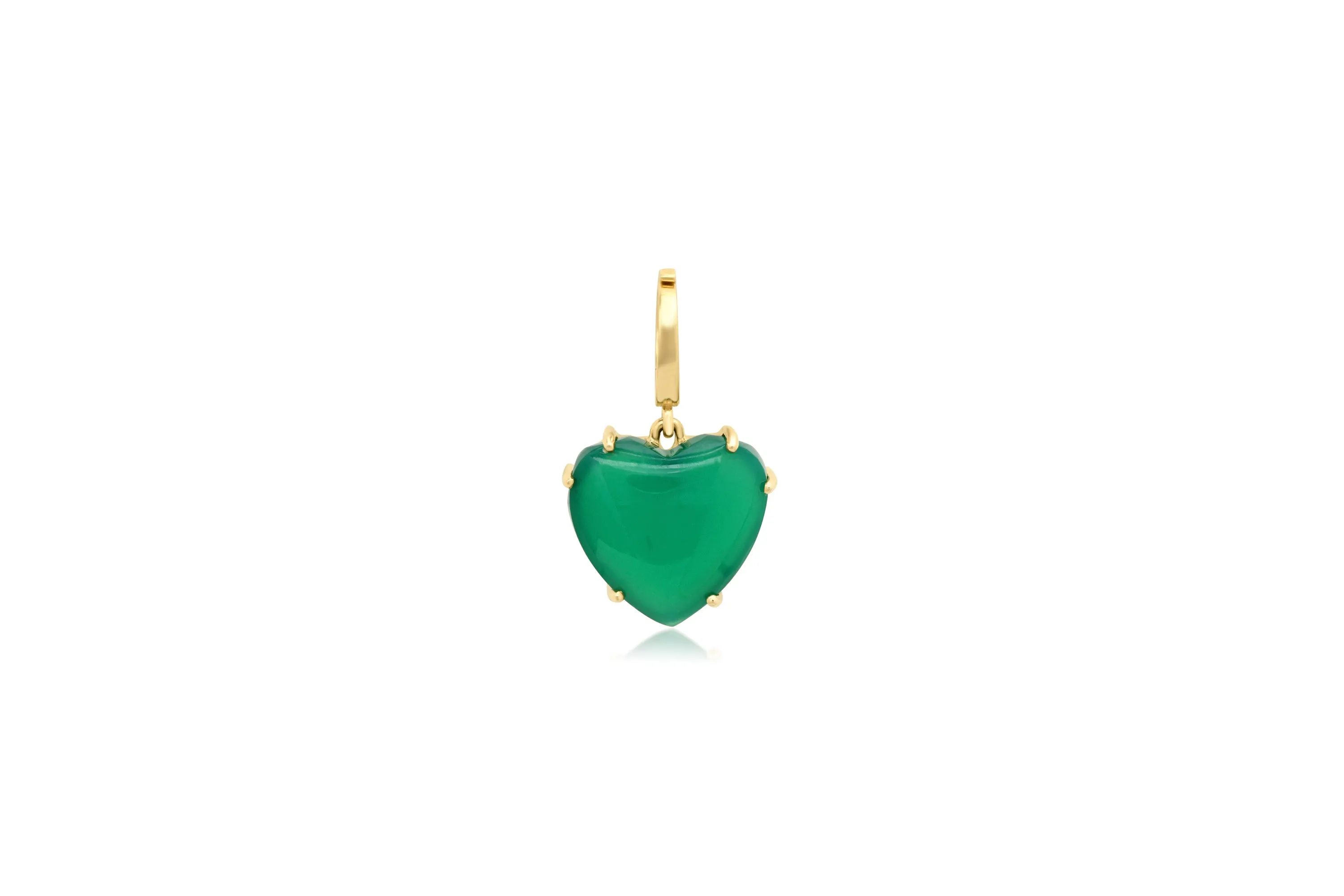 Green Quartz Heart Charm