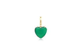 Green Quartz Heart Charm