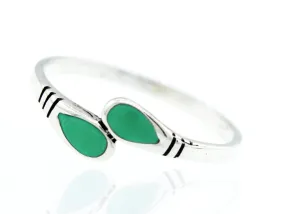 Green Turquoise Teardrop Shape Ring