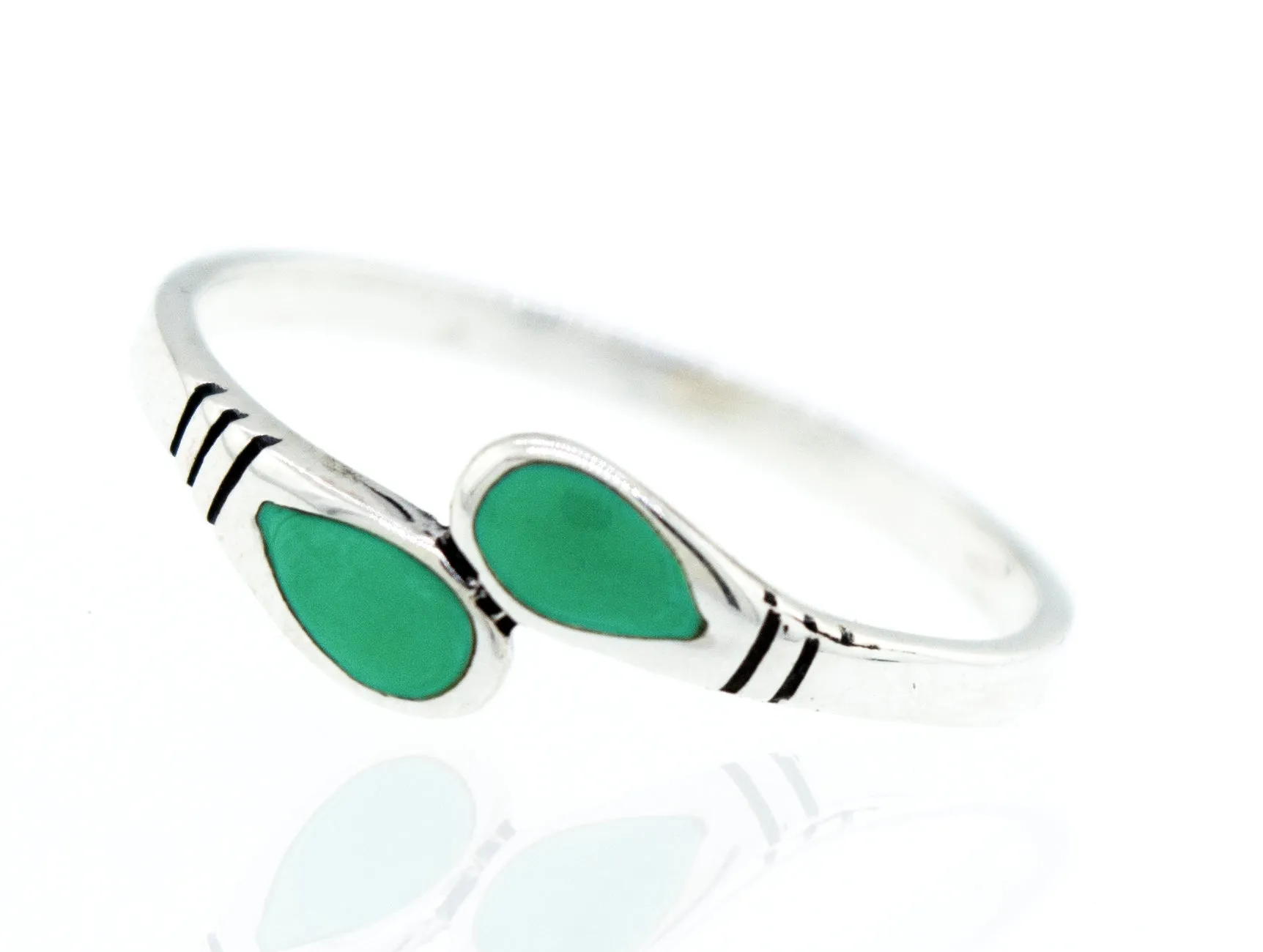 Green Turquoise Teardrop Shape Ring