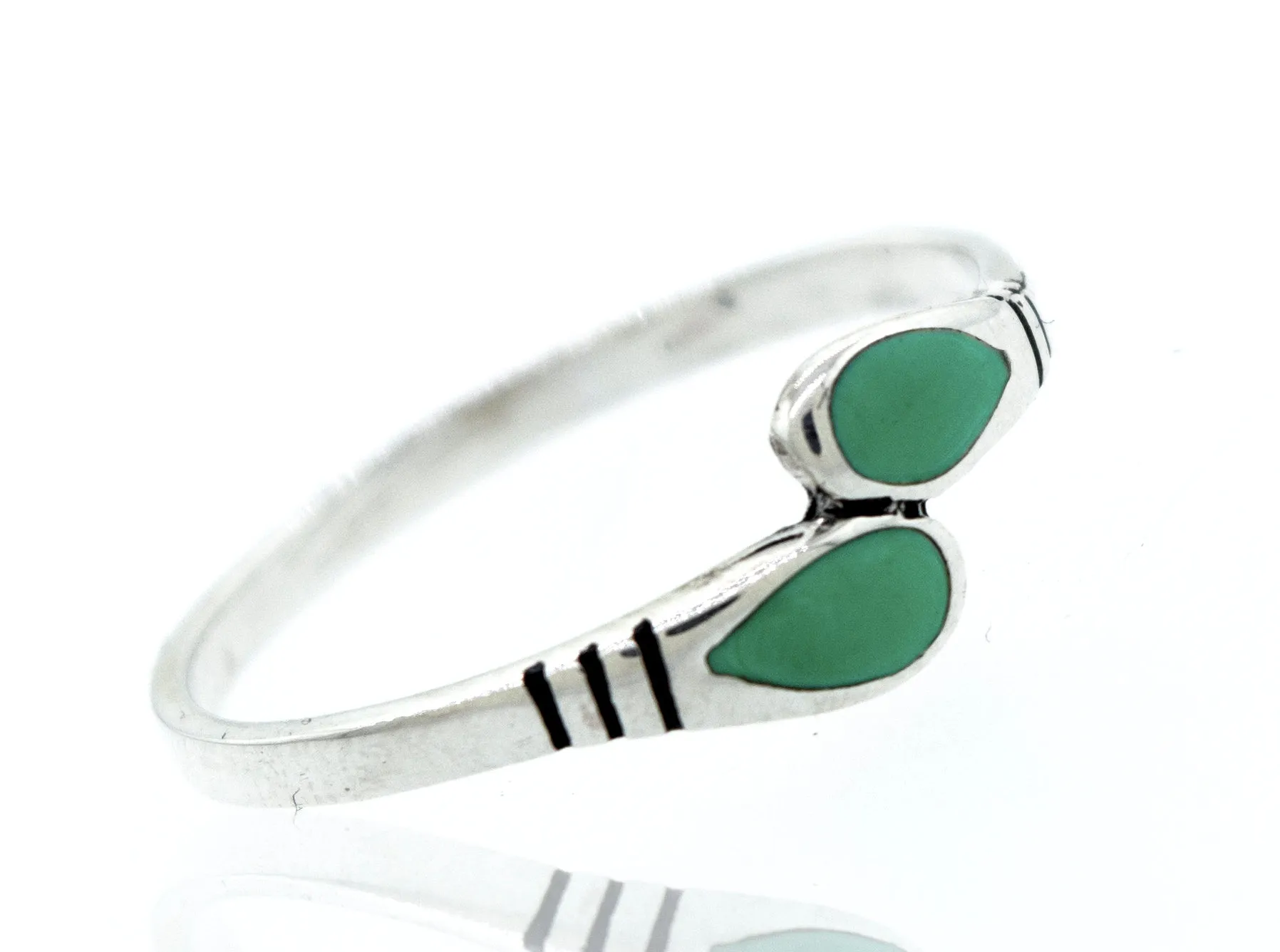 Green Turquoise Teardrop Shape Ring