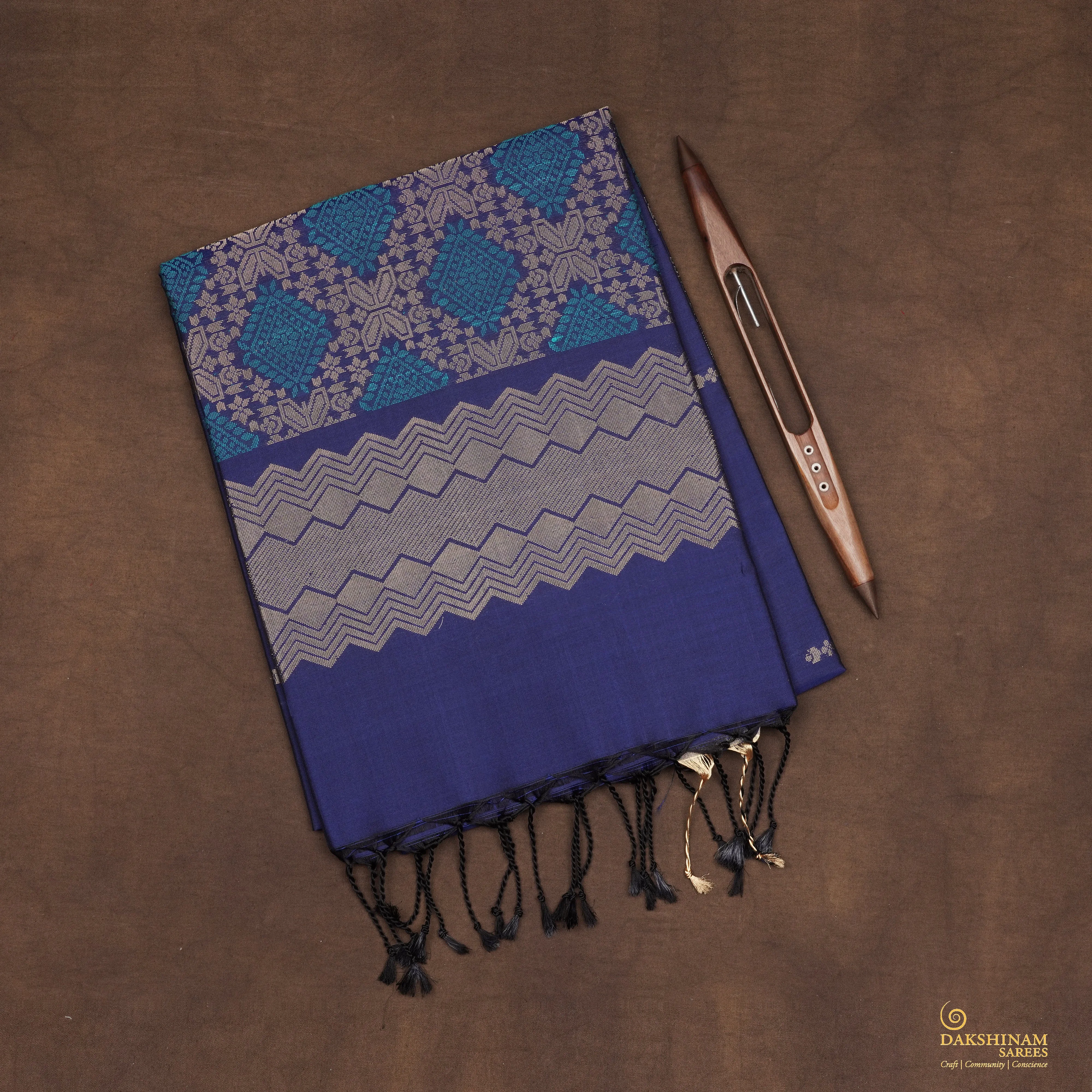 Handwoven Blue Soft Silk Saree - 2217T010348DSC