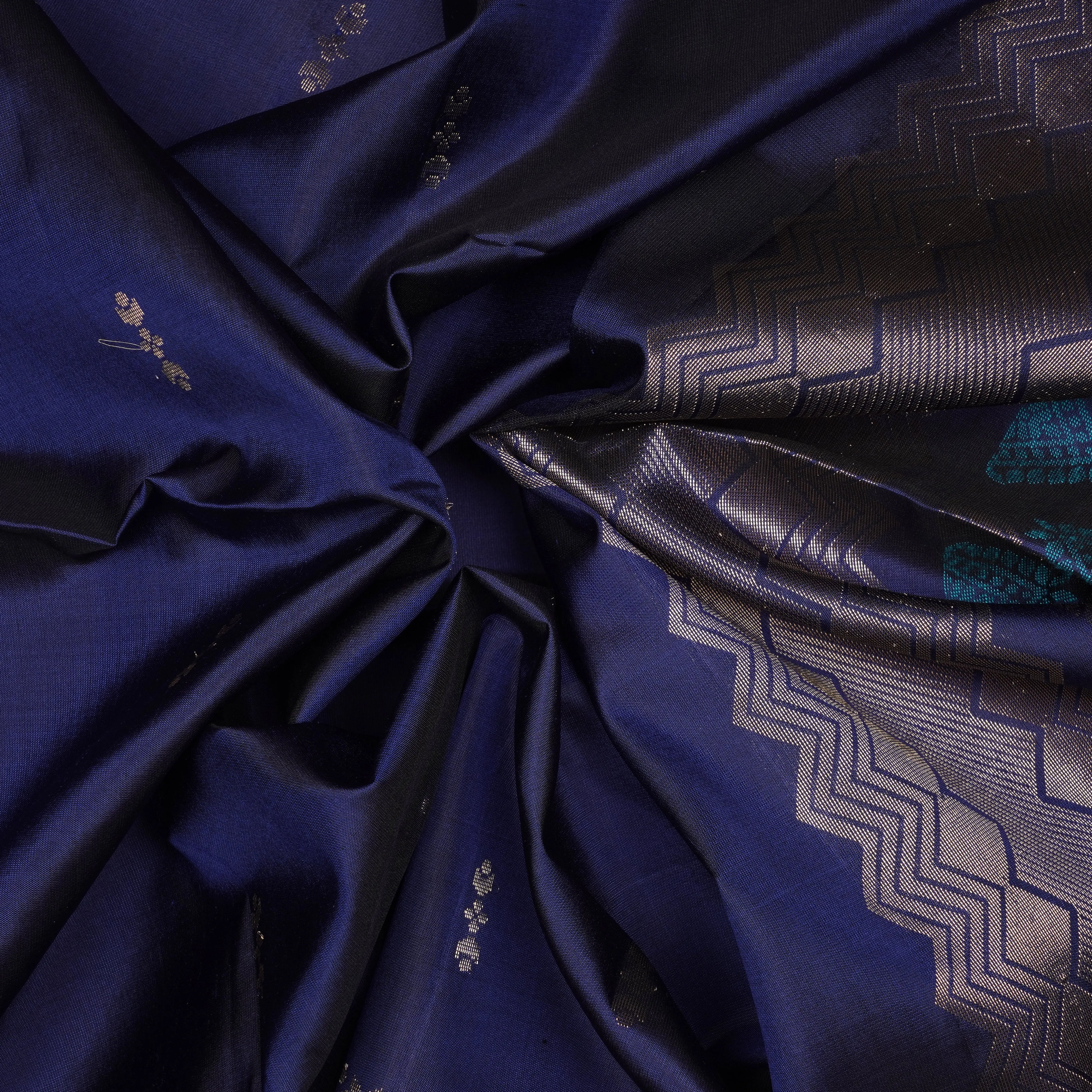 Handwoven Blue Soft Silk Saree - 2217T010348DSC