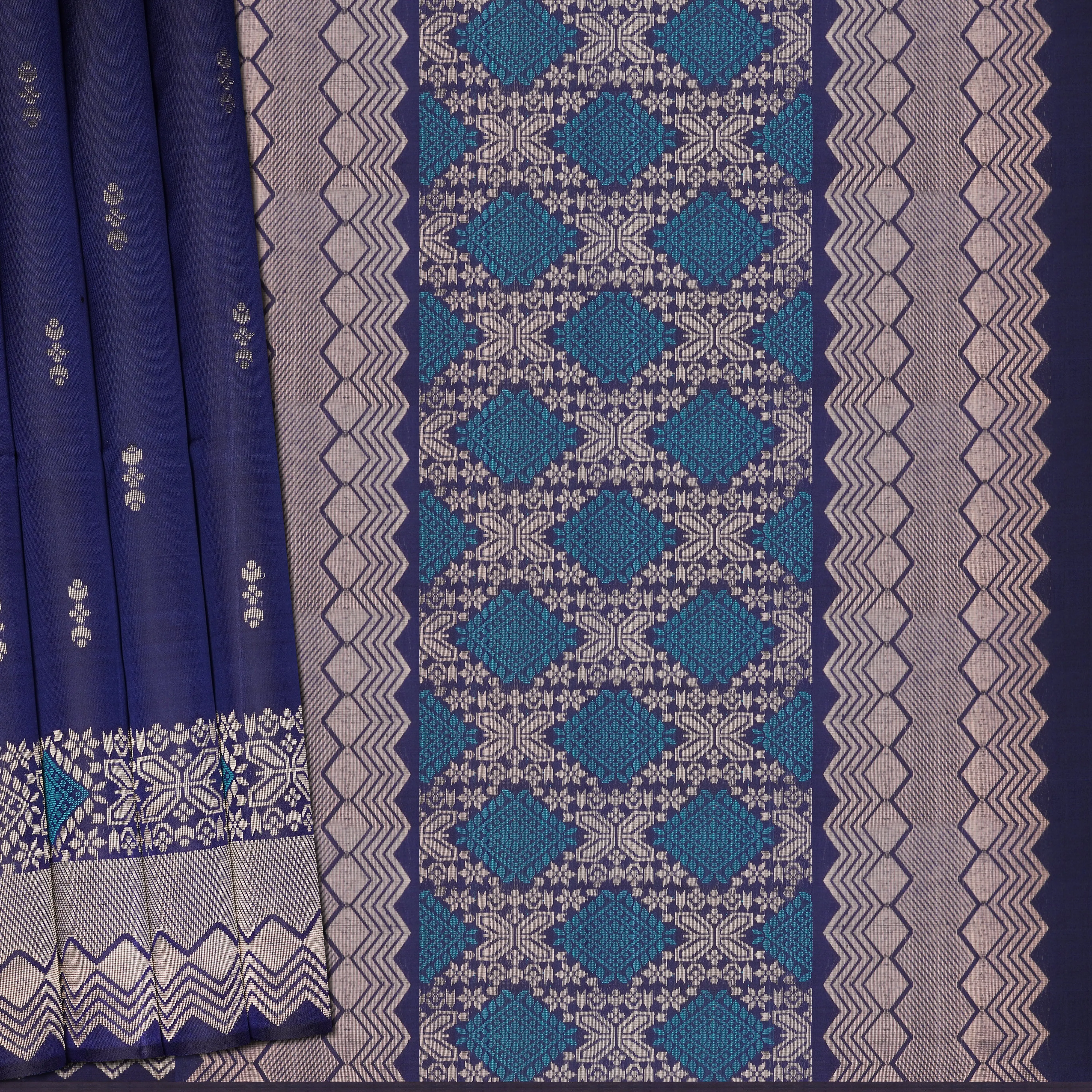 Handwoven Blue Soft Silk Saree - 2217T010348DSC