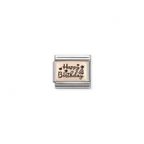 Happy Birthday Charm in 9K Rose Gold