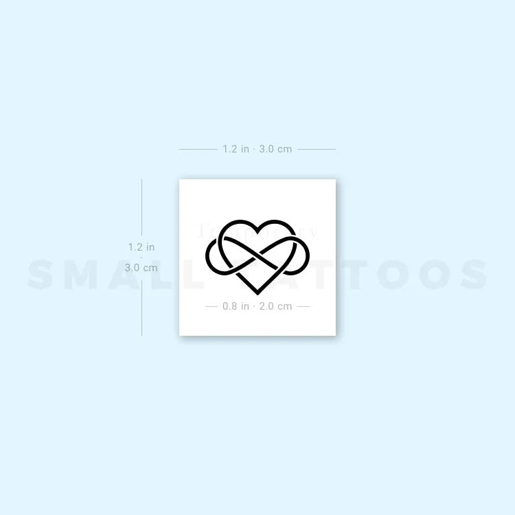 Heart And Infinity Temporary Tattoo (Set of 3)