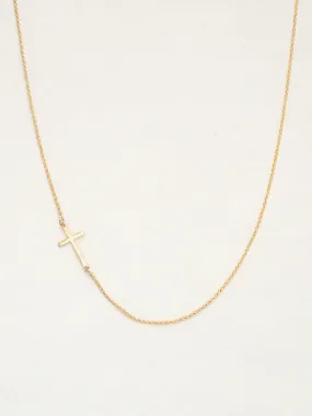 Holly Yashi Love and Honor Cross Asymmetrical Necklace - Gold