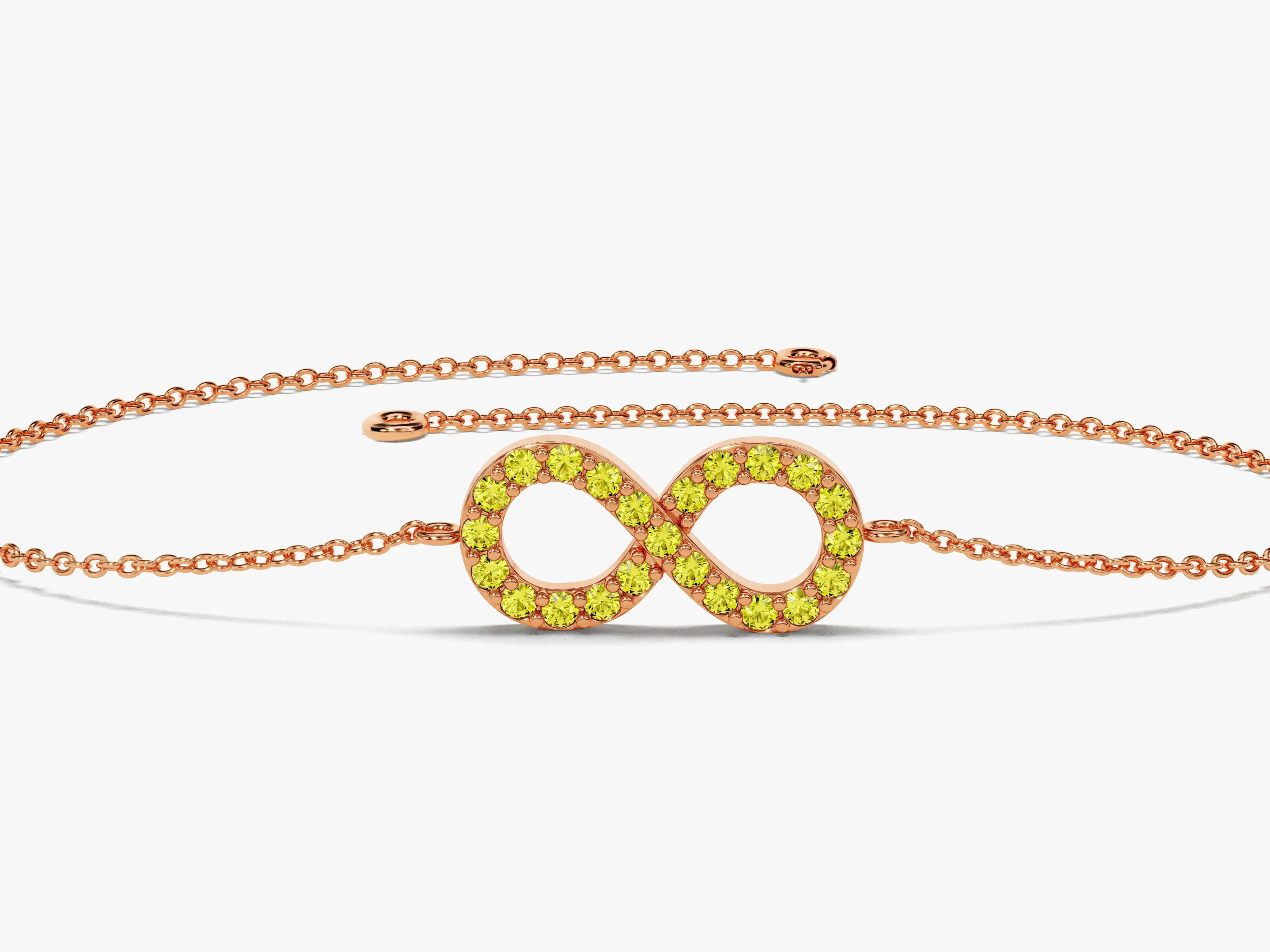 Infinity Birthstone Bracelet in 14k Solid Gold