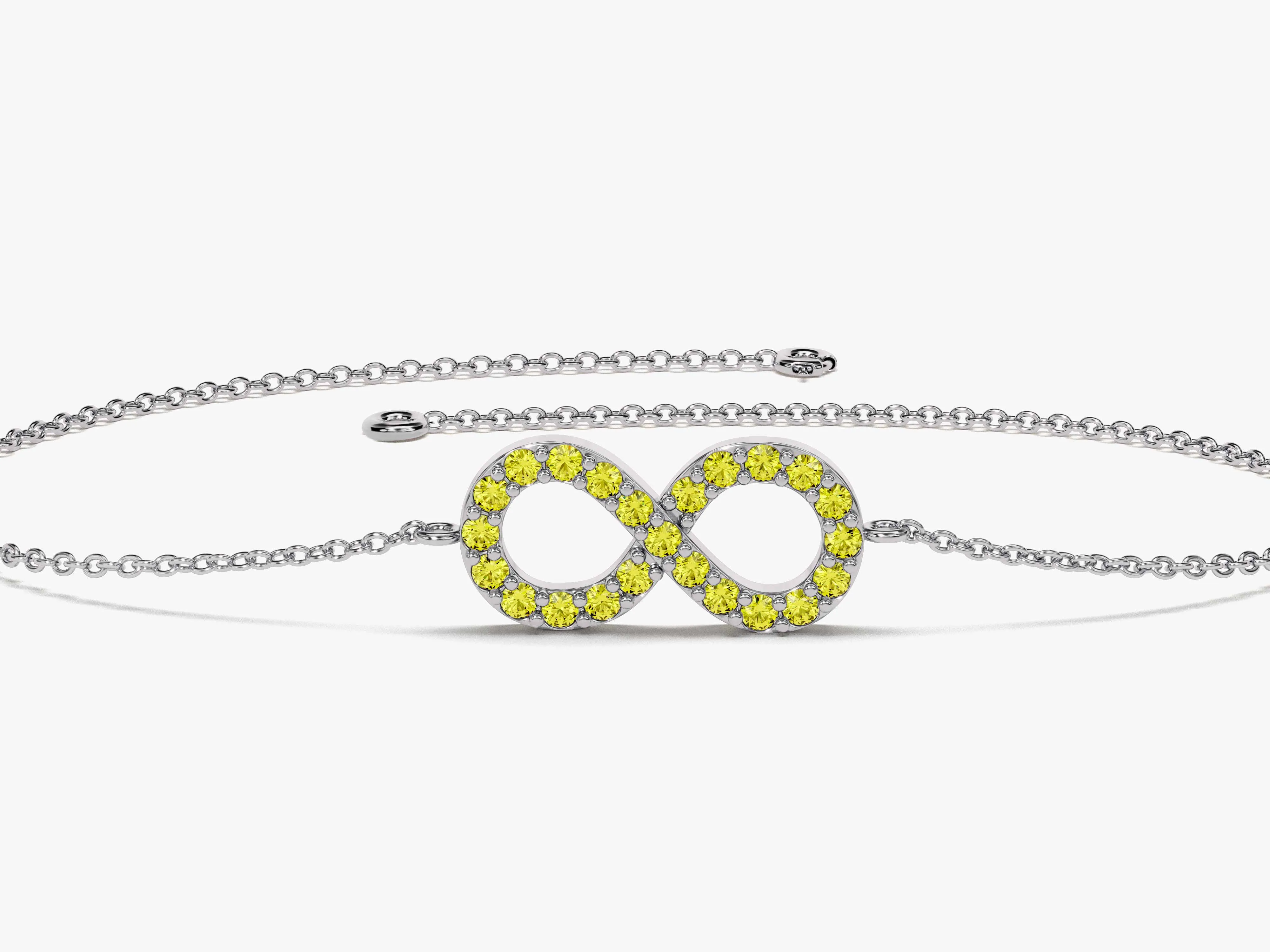 Infinity Birthstone Bracelet in 14k Solid Gold