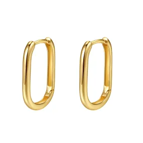 Infinity Oval Huggie Earrings 14K Gold