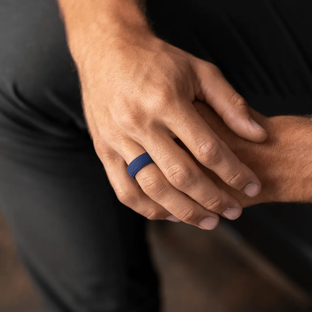 Infinity Silicone Ring - Navy Blue