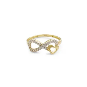 Infinity Symbol & Heart Ring (14K)
