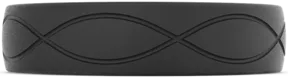 Infinity Thin Silicone Ring - Obsidian
