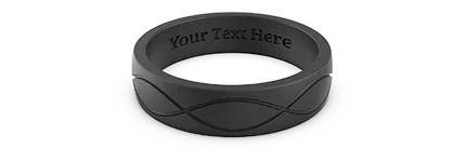 Infinity Thin Silicone Ring - Obsidian