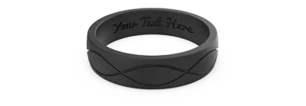 Infinity Thin Silicone Ring - Obsidian