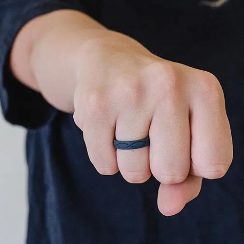 Infinity Thin Silicone Ring - Obsidian