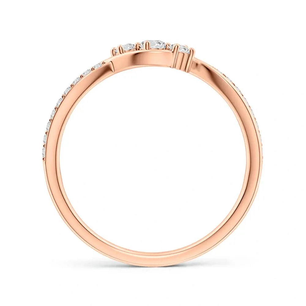 Infinity Twist Three-Stone Lab Grown Diamond Promise Ring