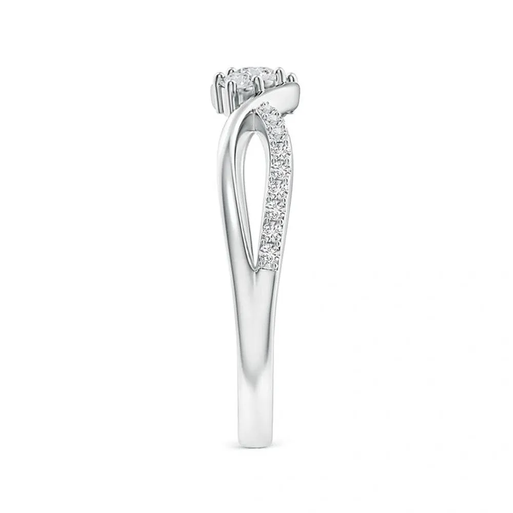 Infinity Twist Three-Stone Lab Grown Diamond Promise Ring
