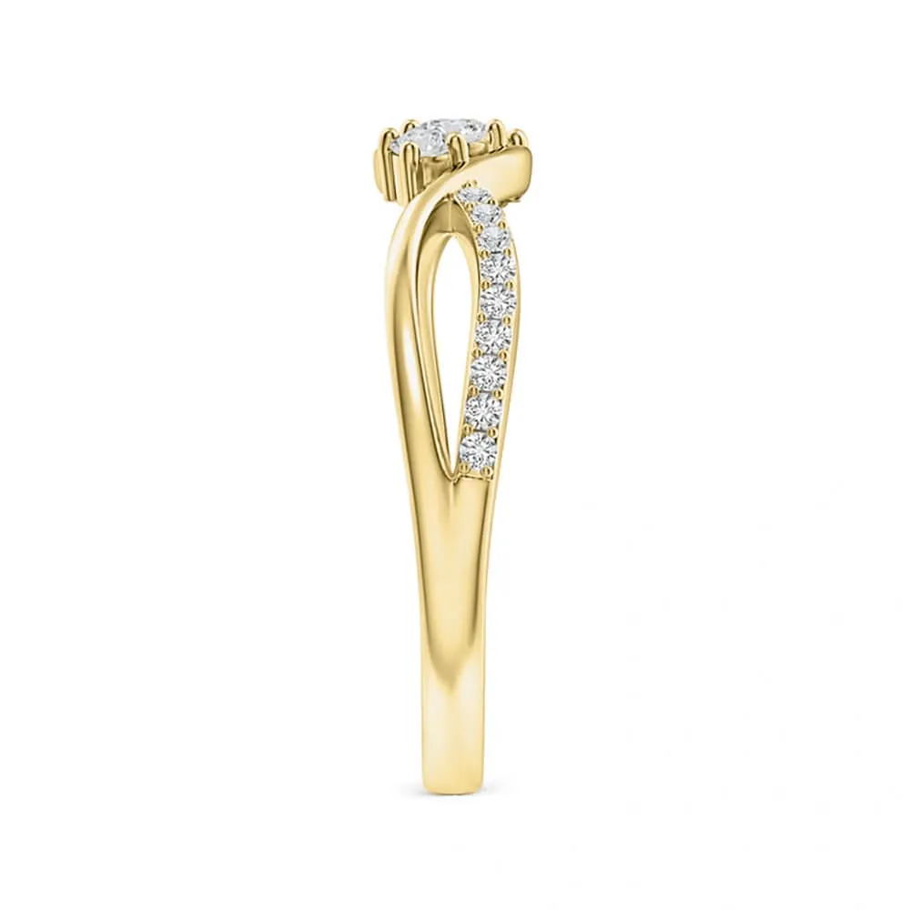Infinity Twist Three-Stone Lab Grown Diamond Promise Ring