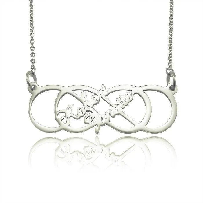 Infinity X Infinity Name Necklace (Birthstones Optional)