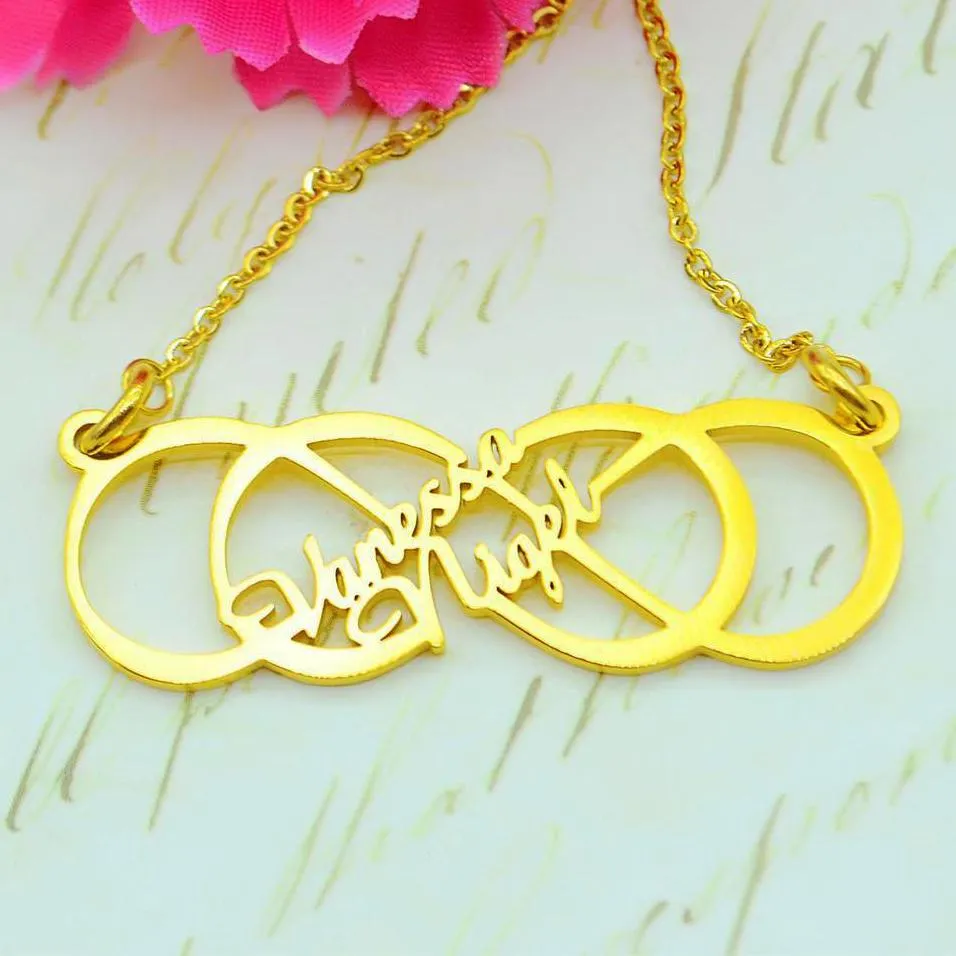Infinity X Infinity Name Necklace (Birthstones Optional)