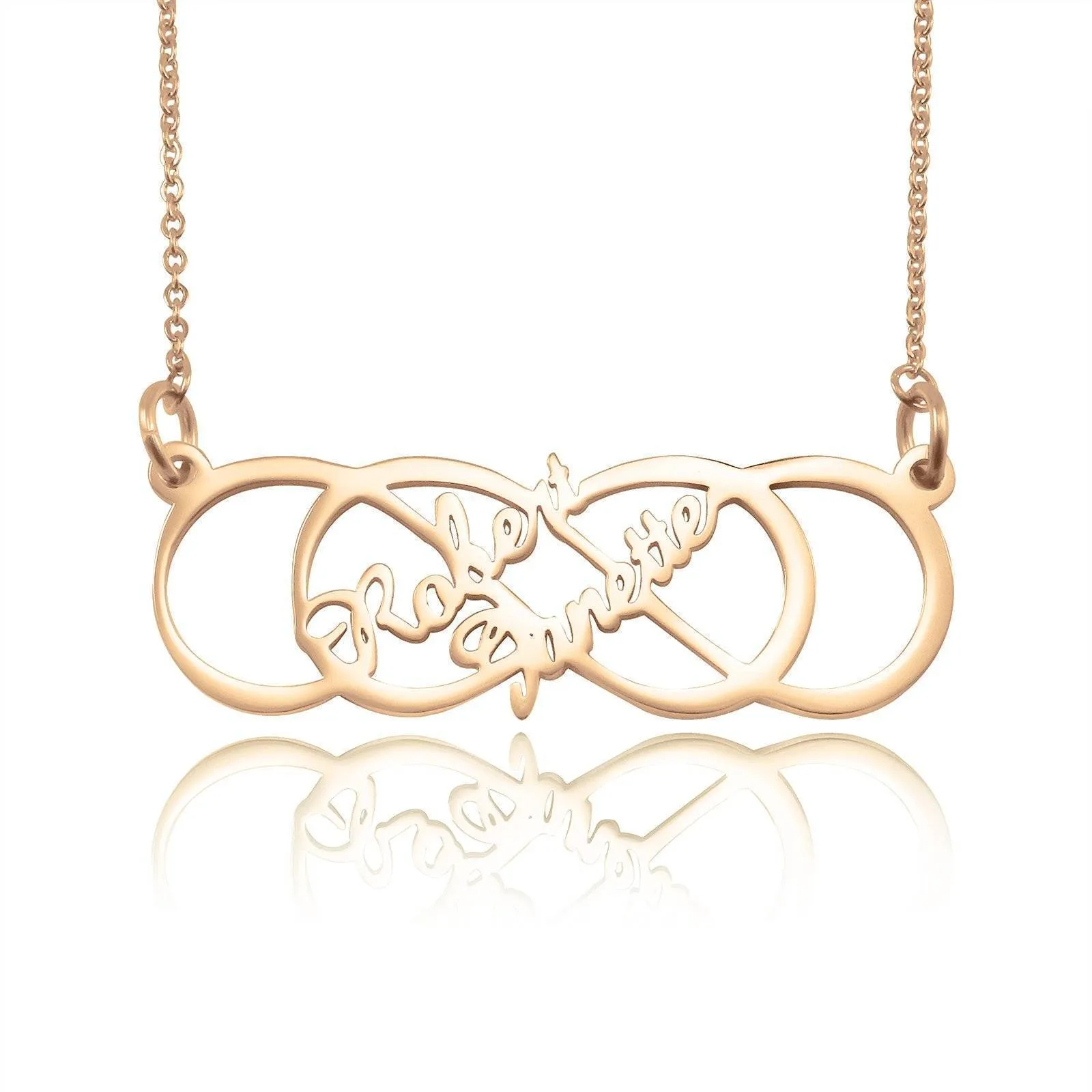 Infinity X Infinity Name Necklace (Birthstones Optional)
