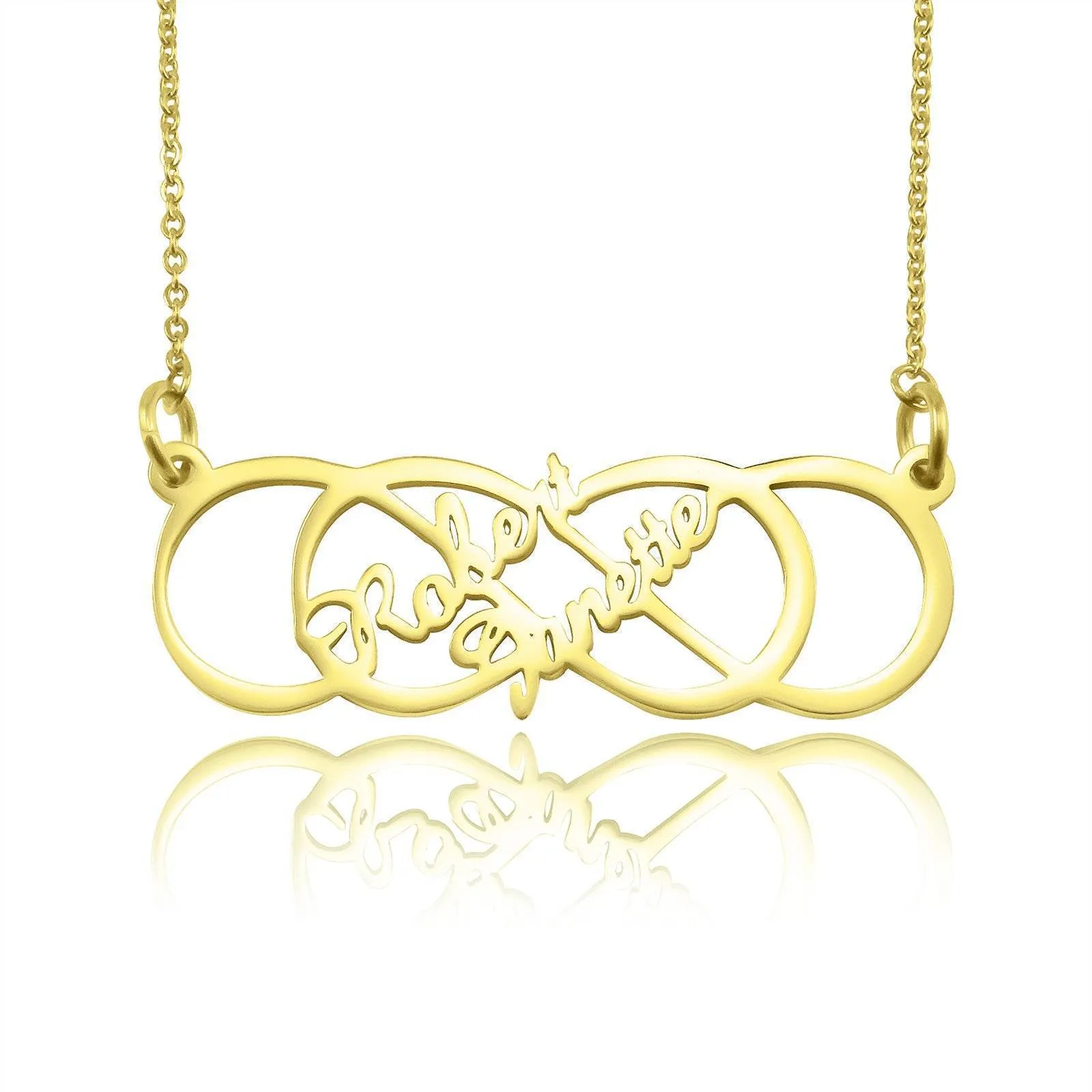 Infinity X Infinity Name Necklace (Birthstones Optional)