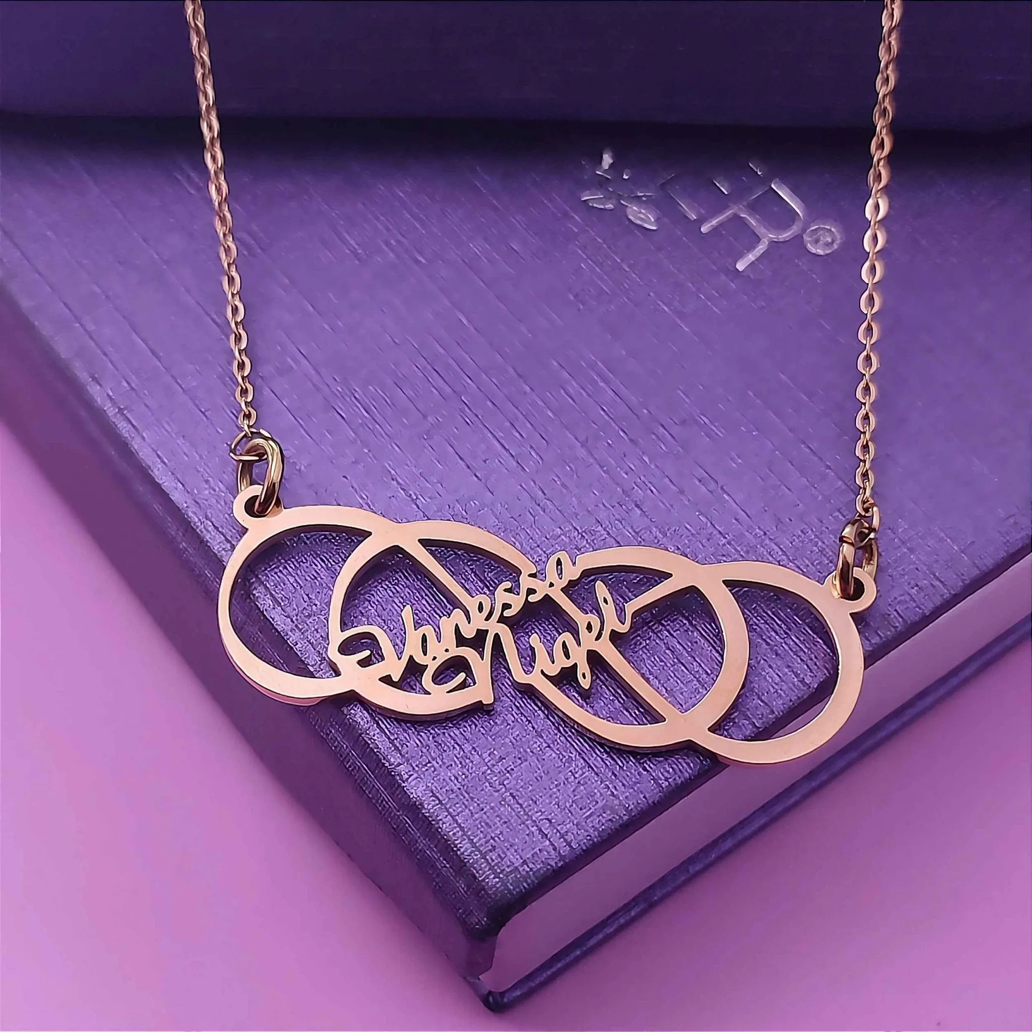 Infinity X Infinity Name Necklace (Birthstones Optional)