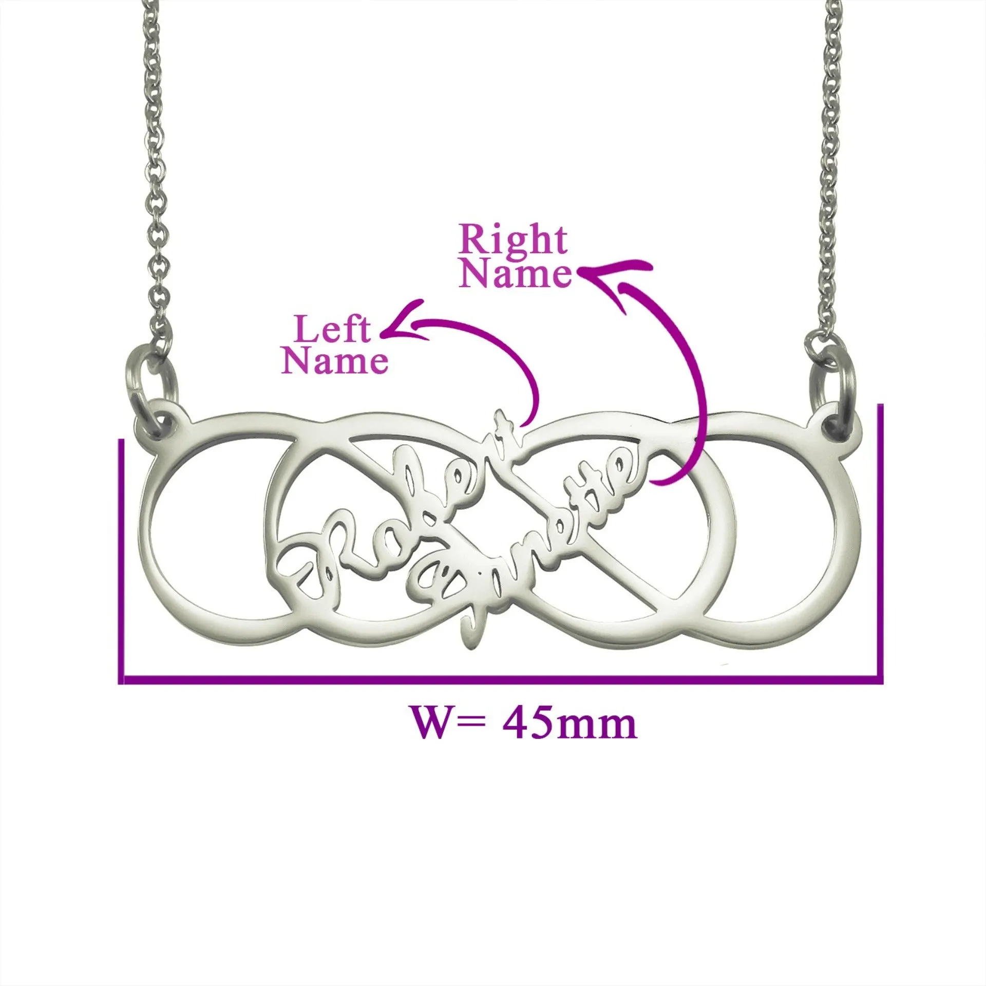 Infinity X Infinity Name Necklace (Birthstones Optional)
