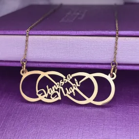 Infinity X Infinity Name Necklace (Birthstones Optional)