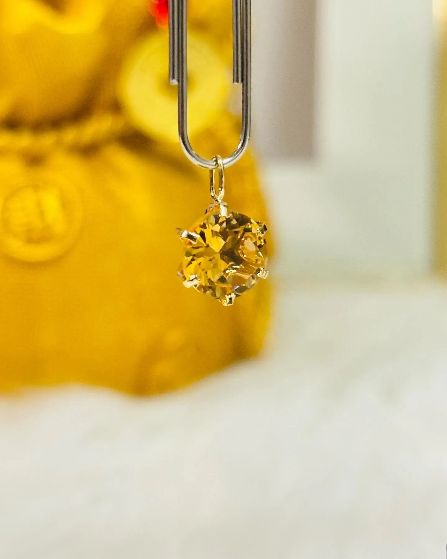 K18 Japan Gold Natural Citrine 1.5 carat