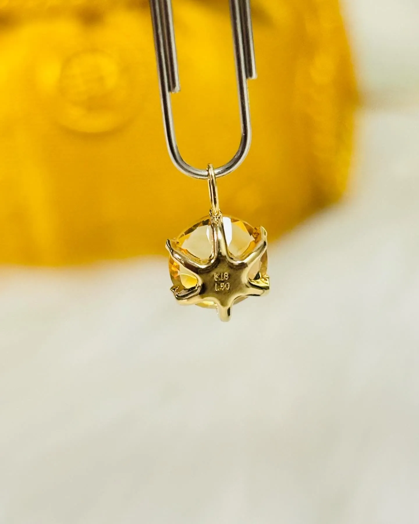 K18 Japan Gold Natural Citrine 1.5 carat