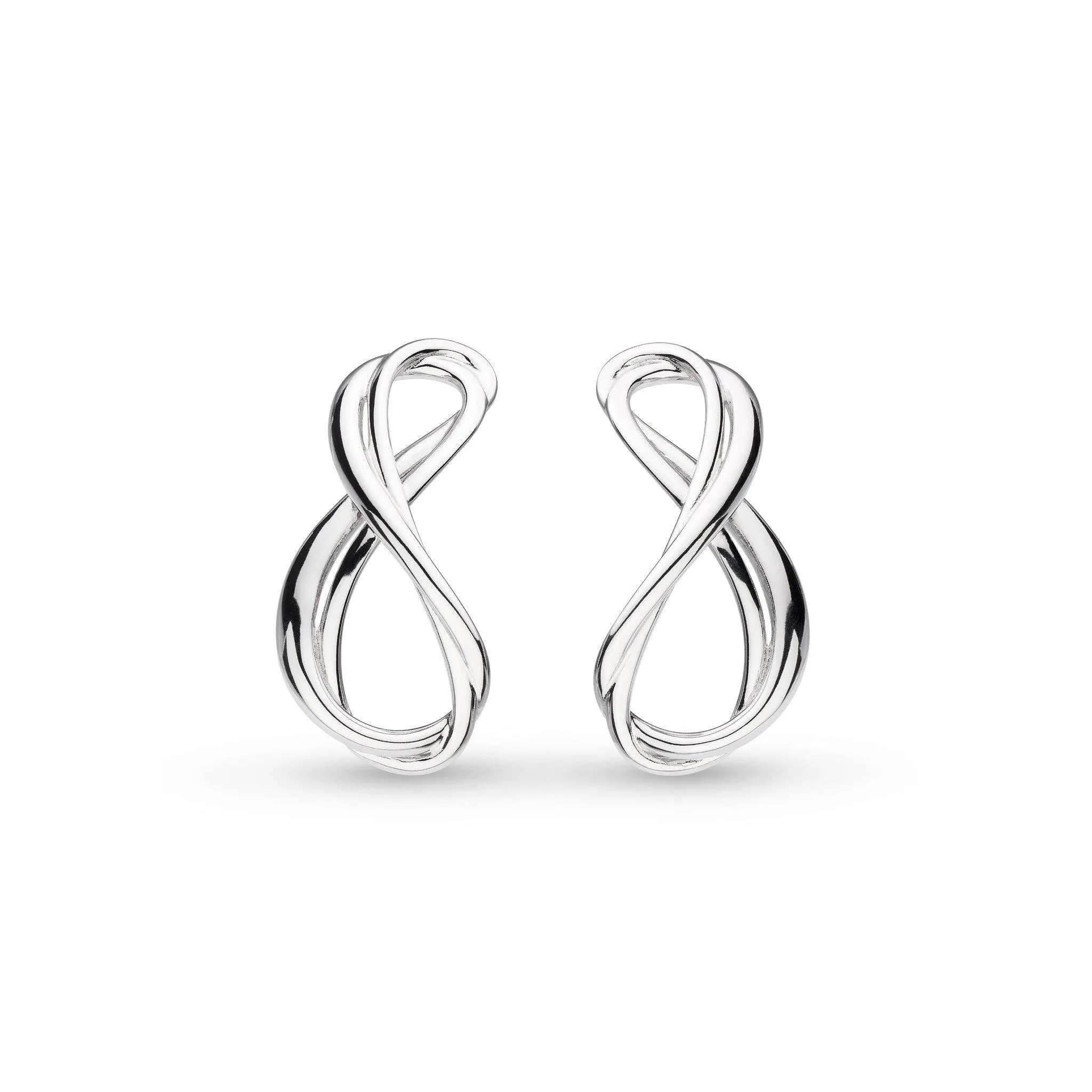 Kit Heath Sterling Silver Infinity Grande Curved Stud Earrings