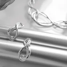 Kit Heath Sterling Silver Infinity Grande Curved Stud Earrings