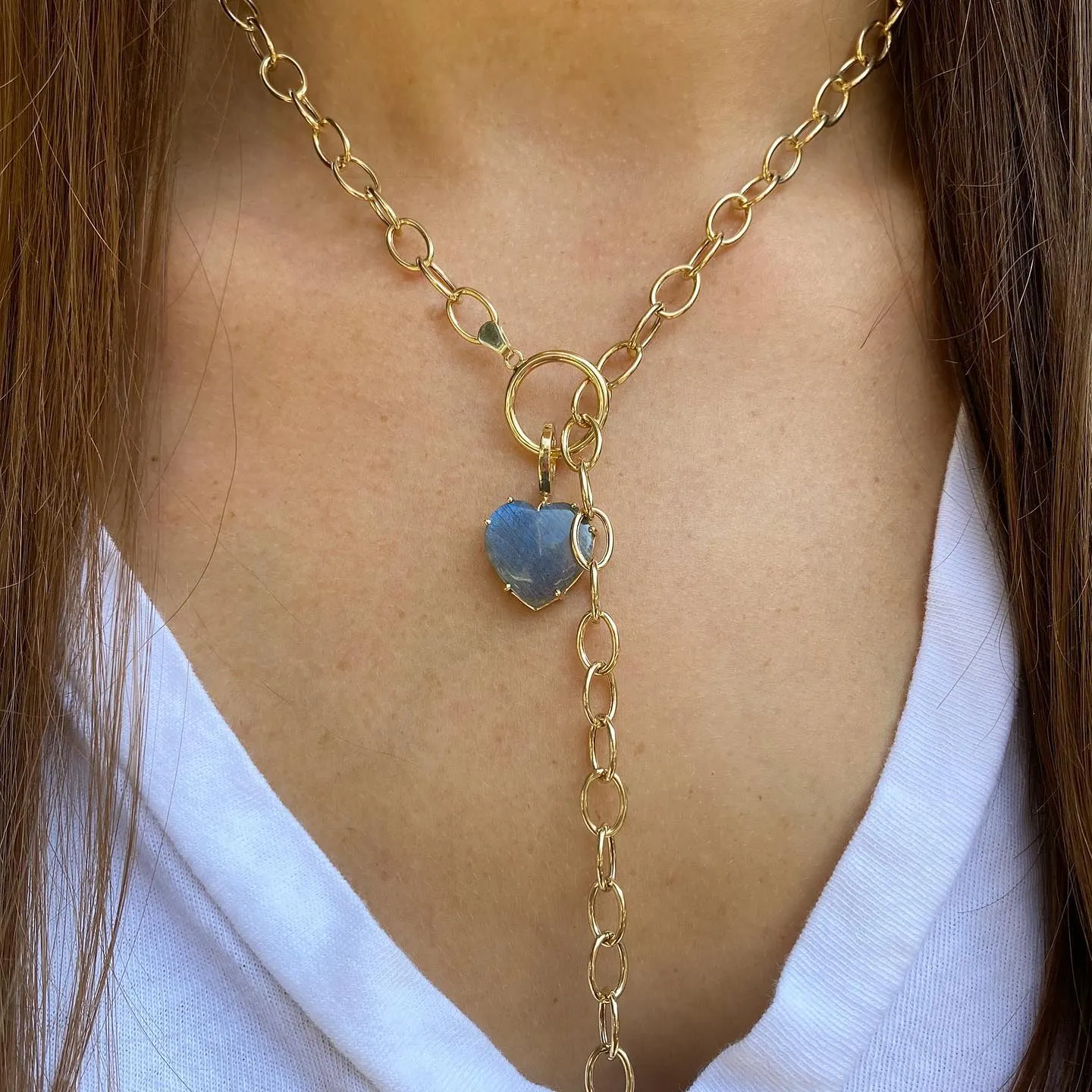 Labradorite Heart Charm
