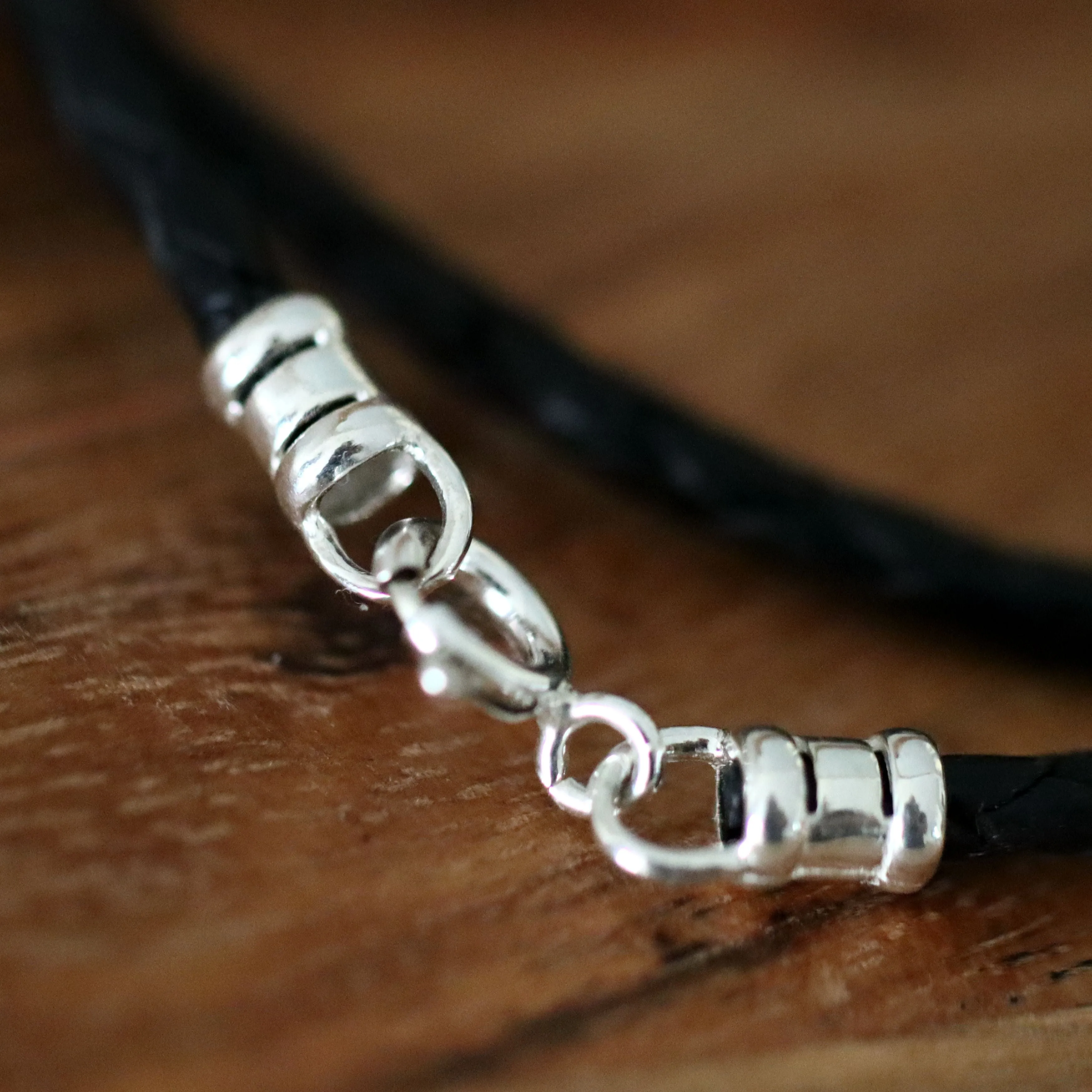Large Initial Pendant Necklace for men - Sterling silver Tag