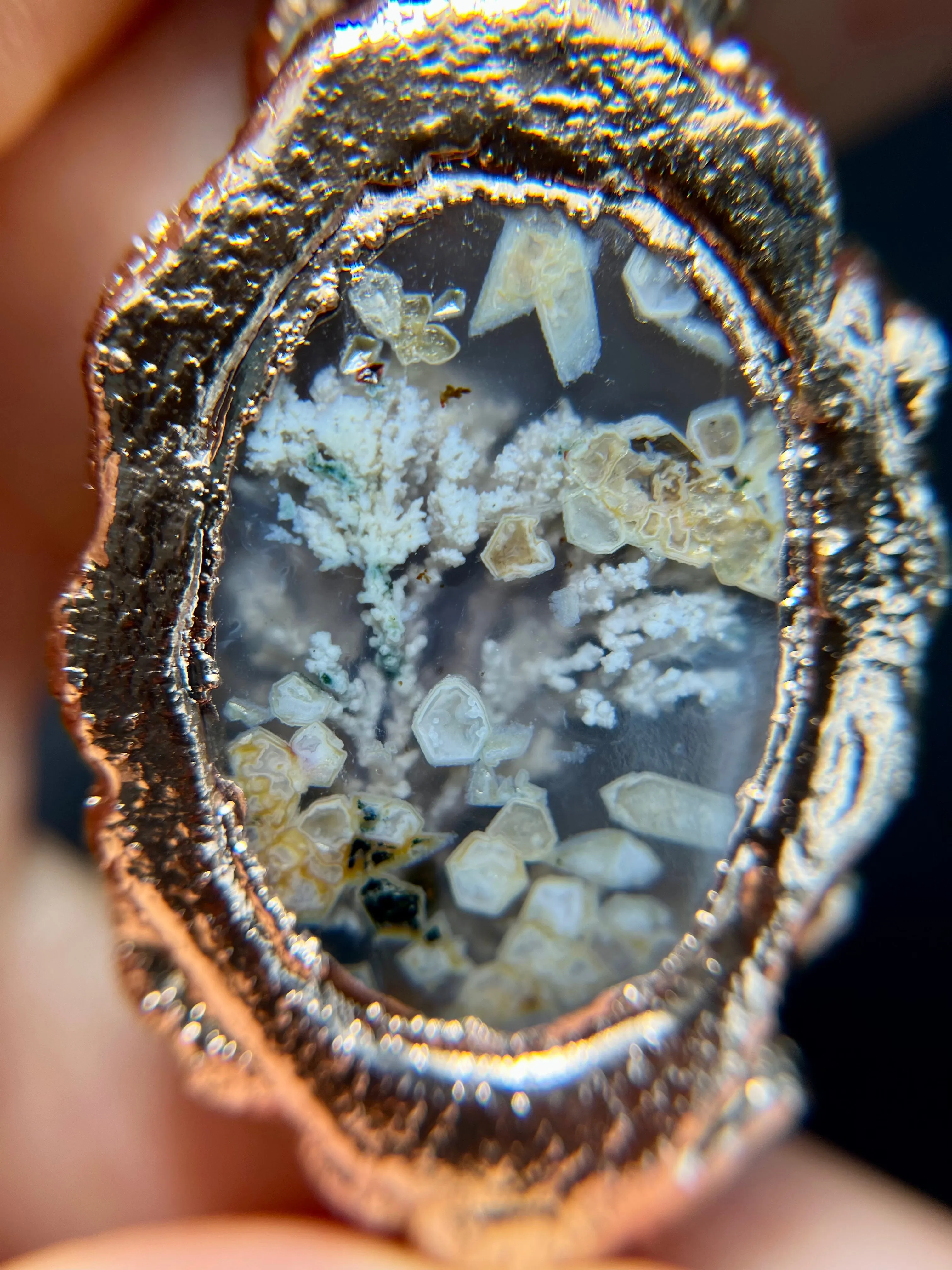 Lavender MOSS FLOWER AGATE wreath necklace