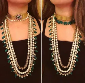 Long Rani Haar Necklace With Pearls #J4157