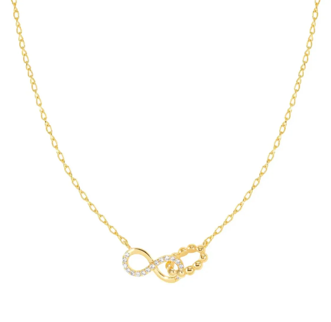 LOVECLOUD Sterling Silver Infinity Necklace - Yellow Gold