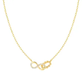 LOVECLOUD Sterling Silver Infinity Necklace - Yellow Gold